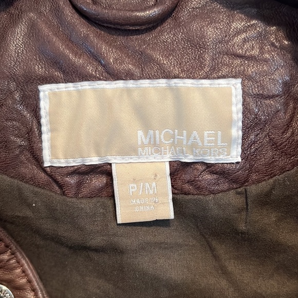 MICHAEL Michael Kors Leather Bomber Jacket PM - Picture 8 of 10